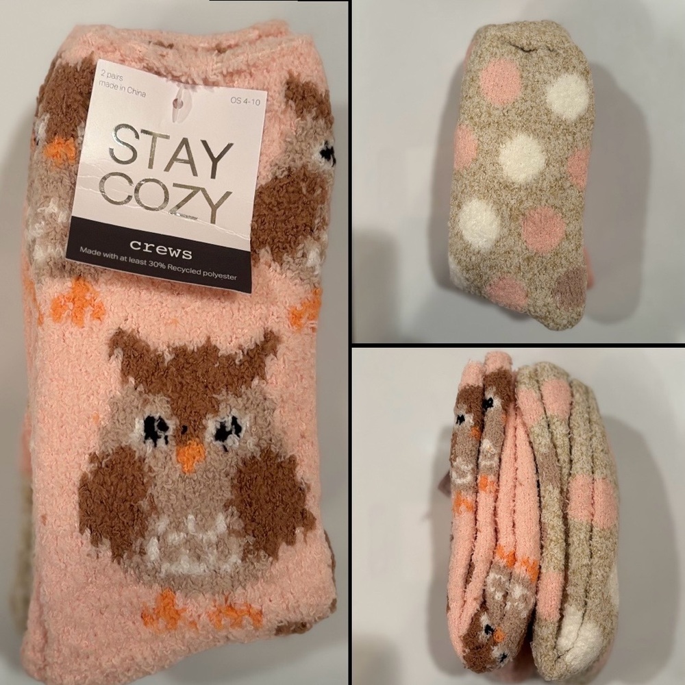 Owl cozy socks / (2) pair / women’s / NEW without tags tags / cross posted